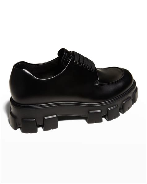 prada studded oxford shoes|prada monolith derby shoes.